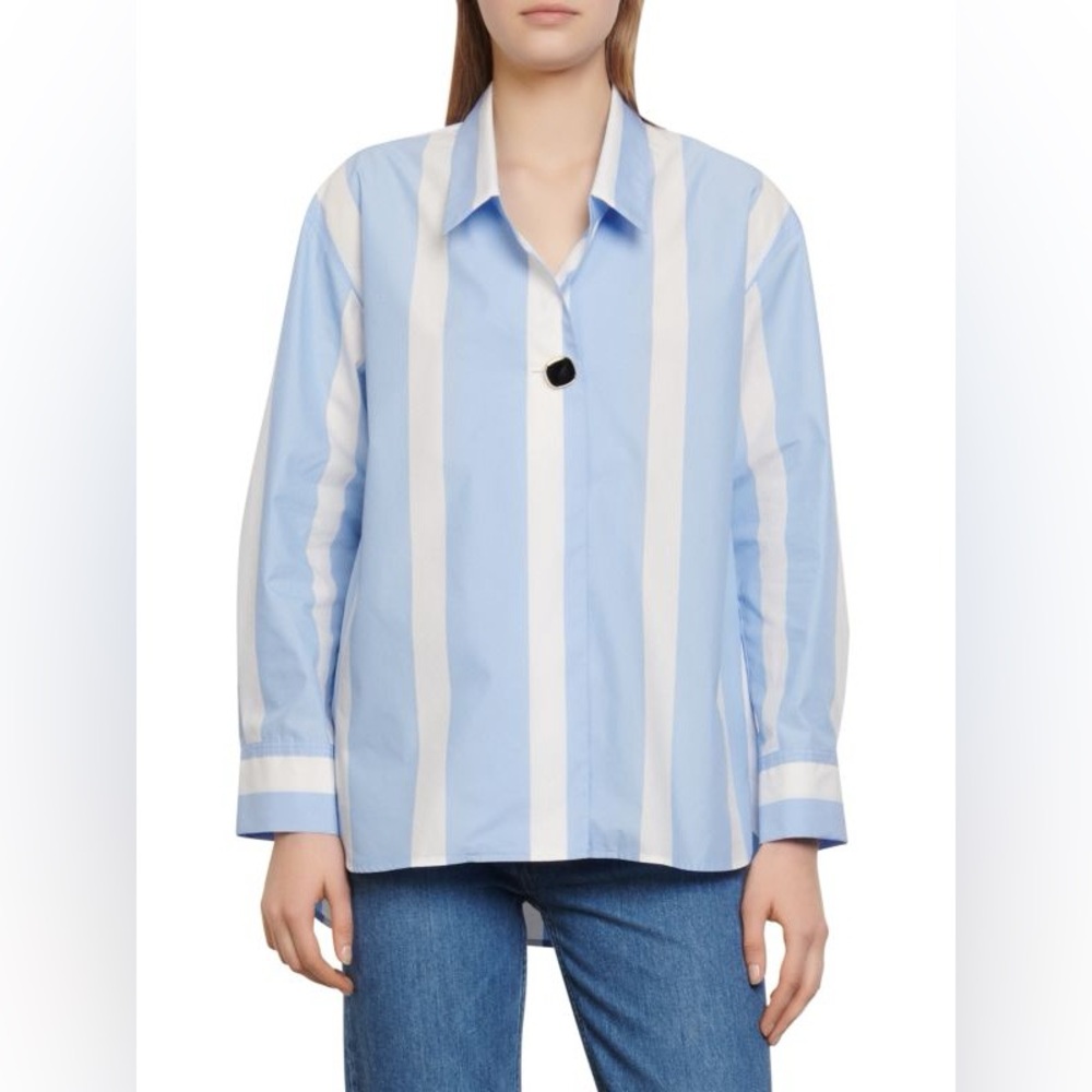 SANDRO ‎ Raja Stripe Shirt Size Small